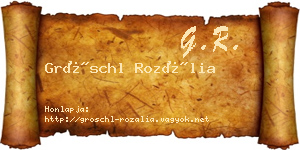 Gröschl Rozália névjegykártya